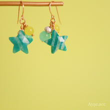 画像をギャラリービューアに読み込む, カラフルスターピアス(アマゾナイト)