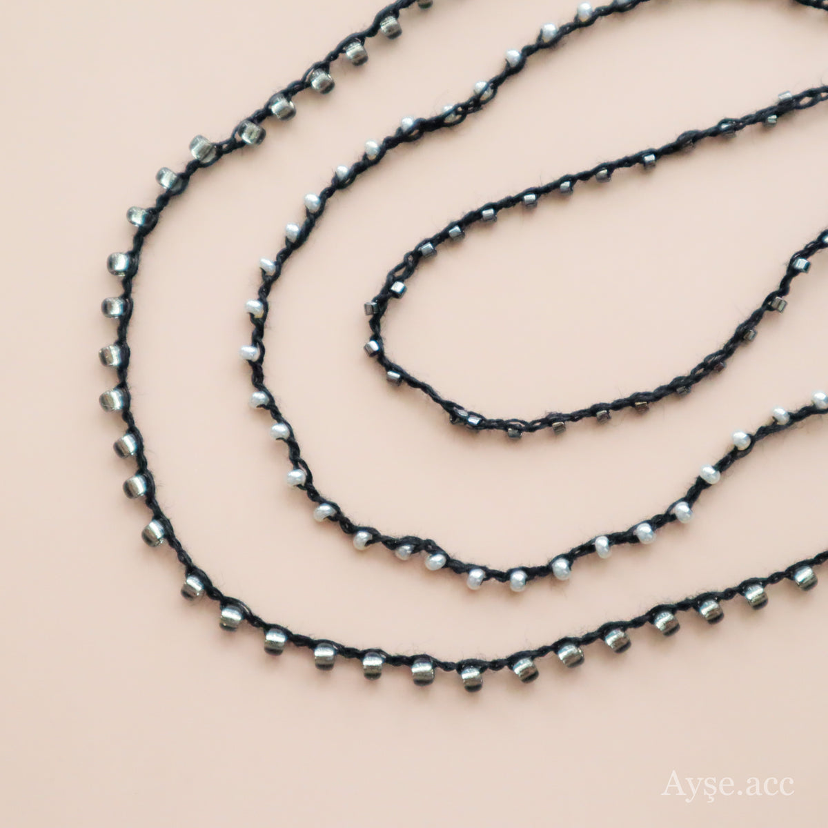 3連ビーズネックレス(slv) – Ayse.accessory