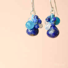 画像をギャラリービューアに読み込む, 極細糸で編んだつぶつぶピアス(ラピスラズリ)