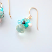 画像をギャラリービューアに読み込む, 極細糸で編んだつぶつぶピアス(グリーンアメジスト)