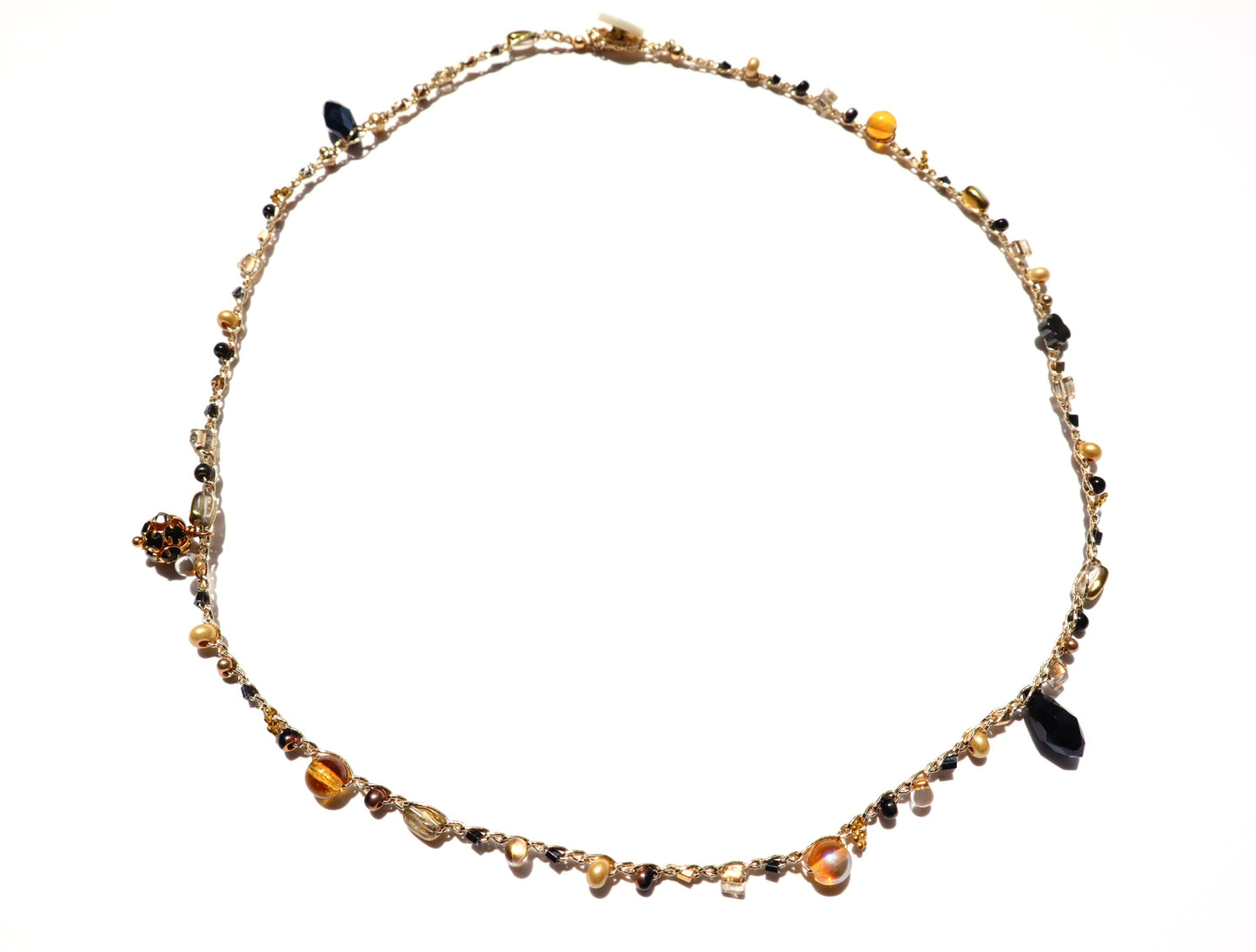 4way Necklace (black×gld)