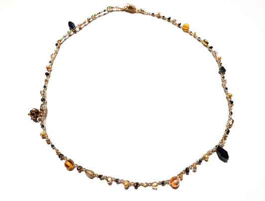 4way Necklace (black×gld)