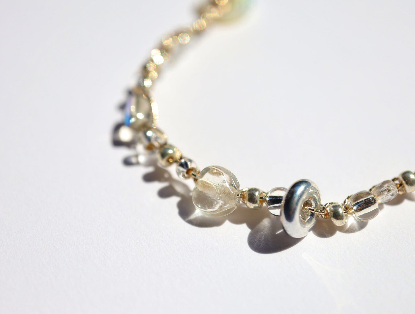 3way糸編みチョーカー - Clear Silver -