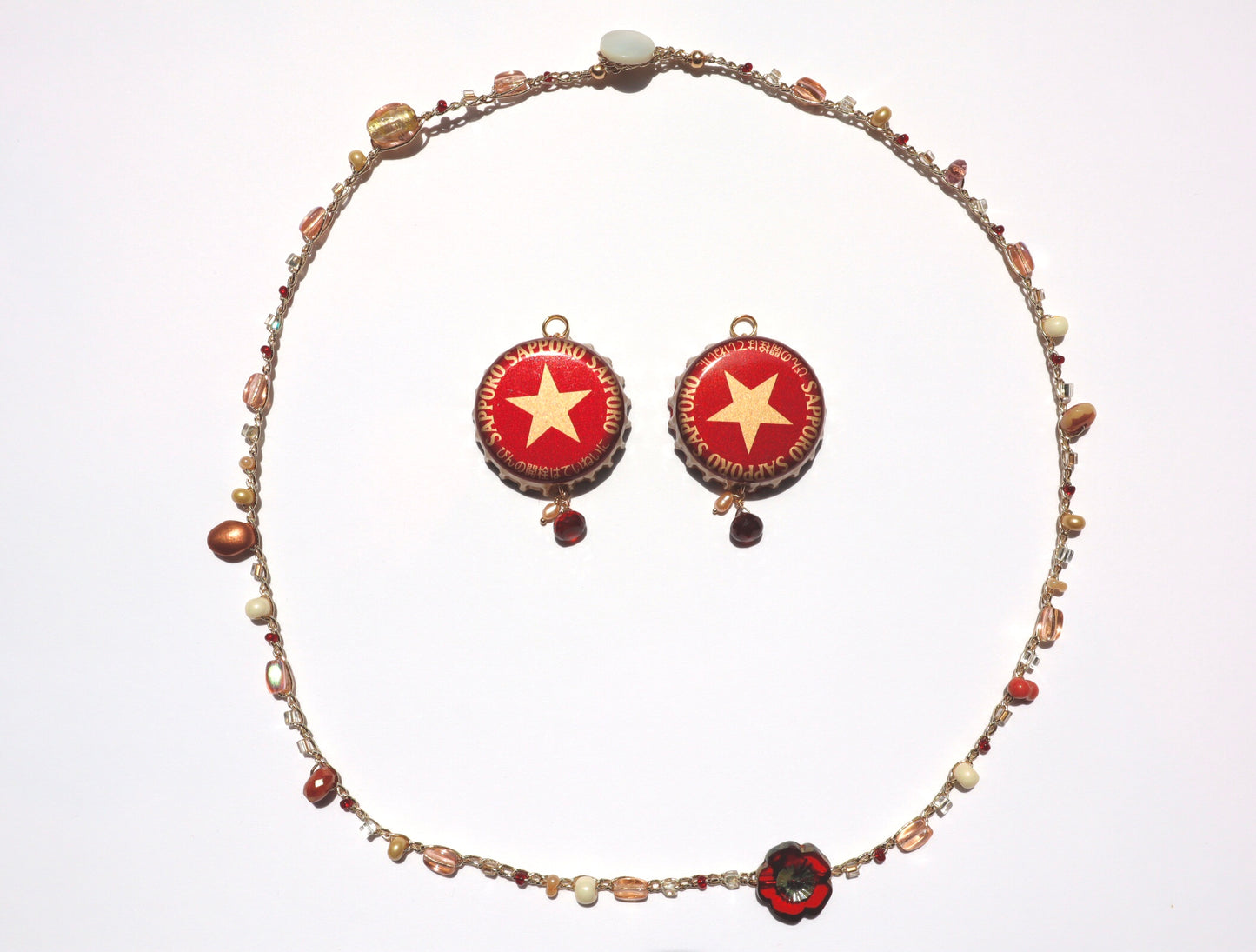 4way Necklace (red×pnkbeg)