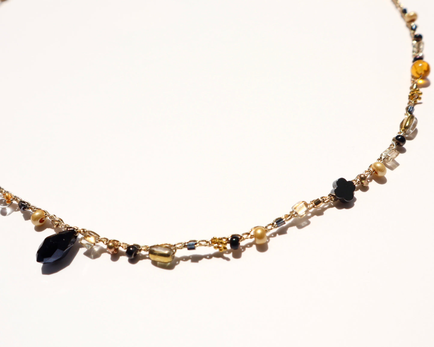 4way Necklace (black×gld)