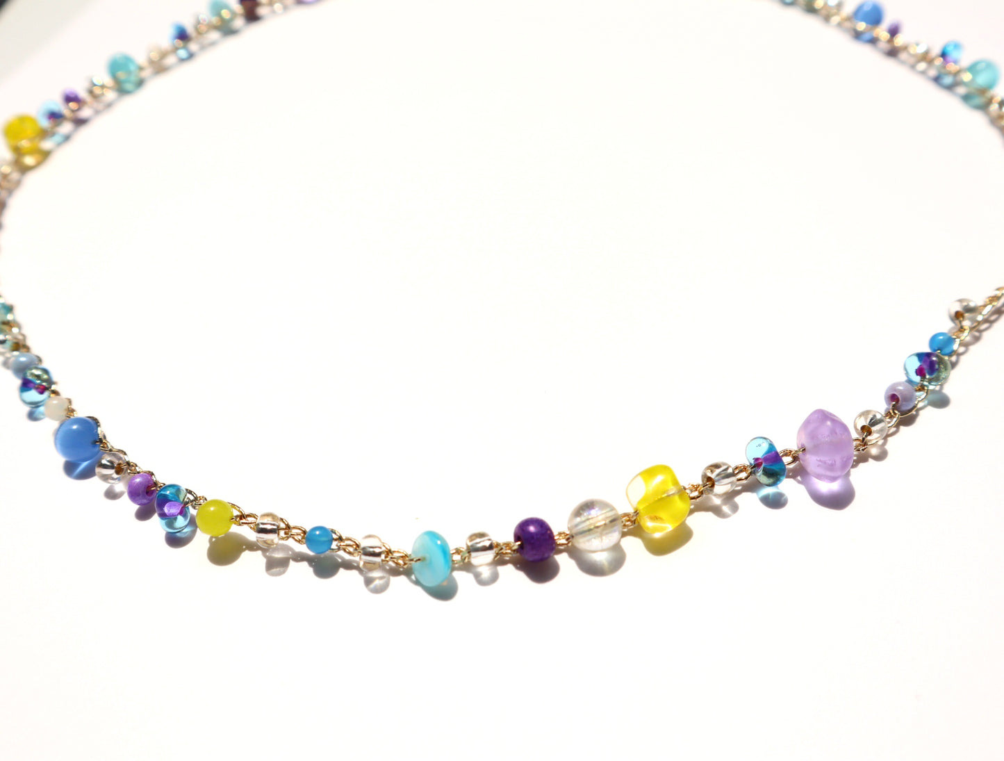 4way ネックレス (skyblue×clear)