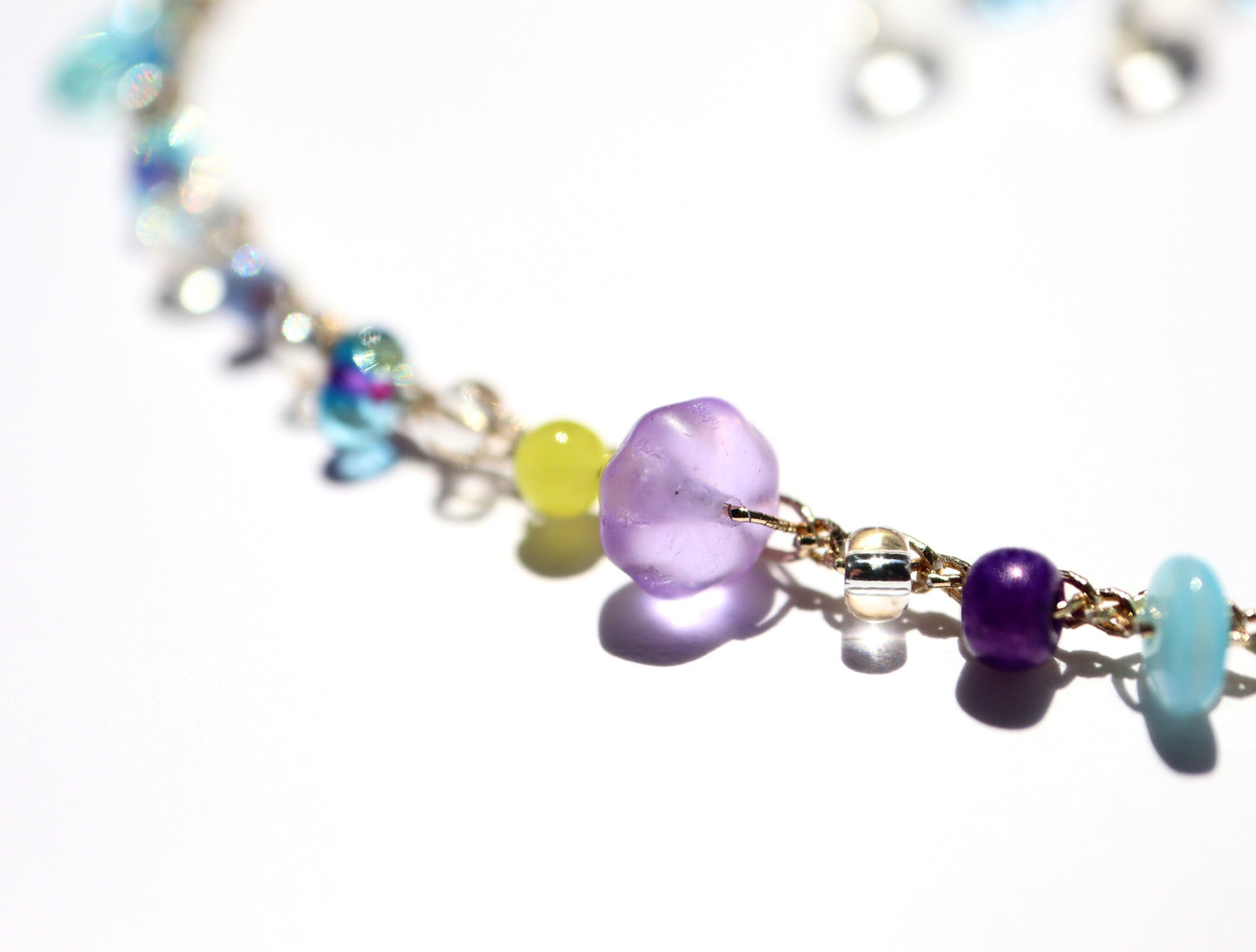 4way ネックレス (skyblue×clear)