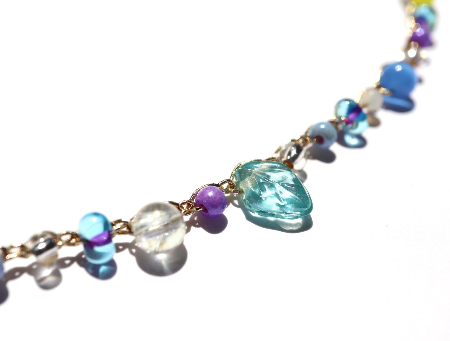 4way ネックレス (skyblue×clear)