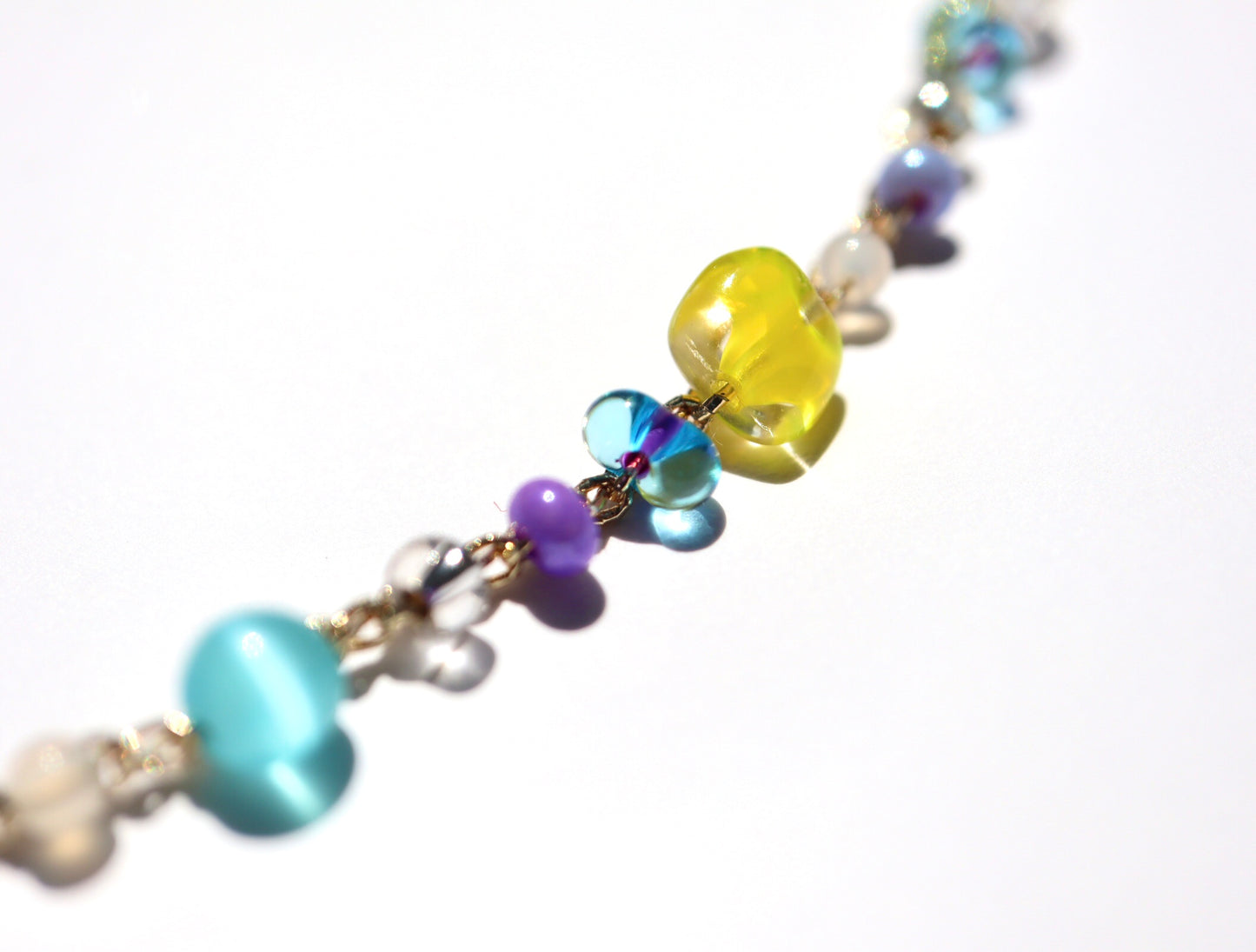 4way ネックレス (skyblue×clear)