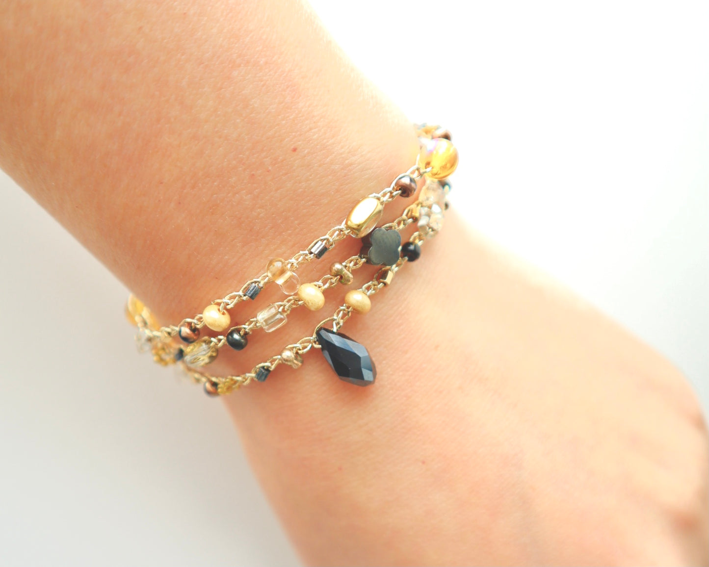 4way Necklace (black×gld)