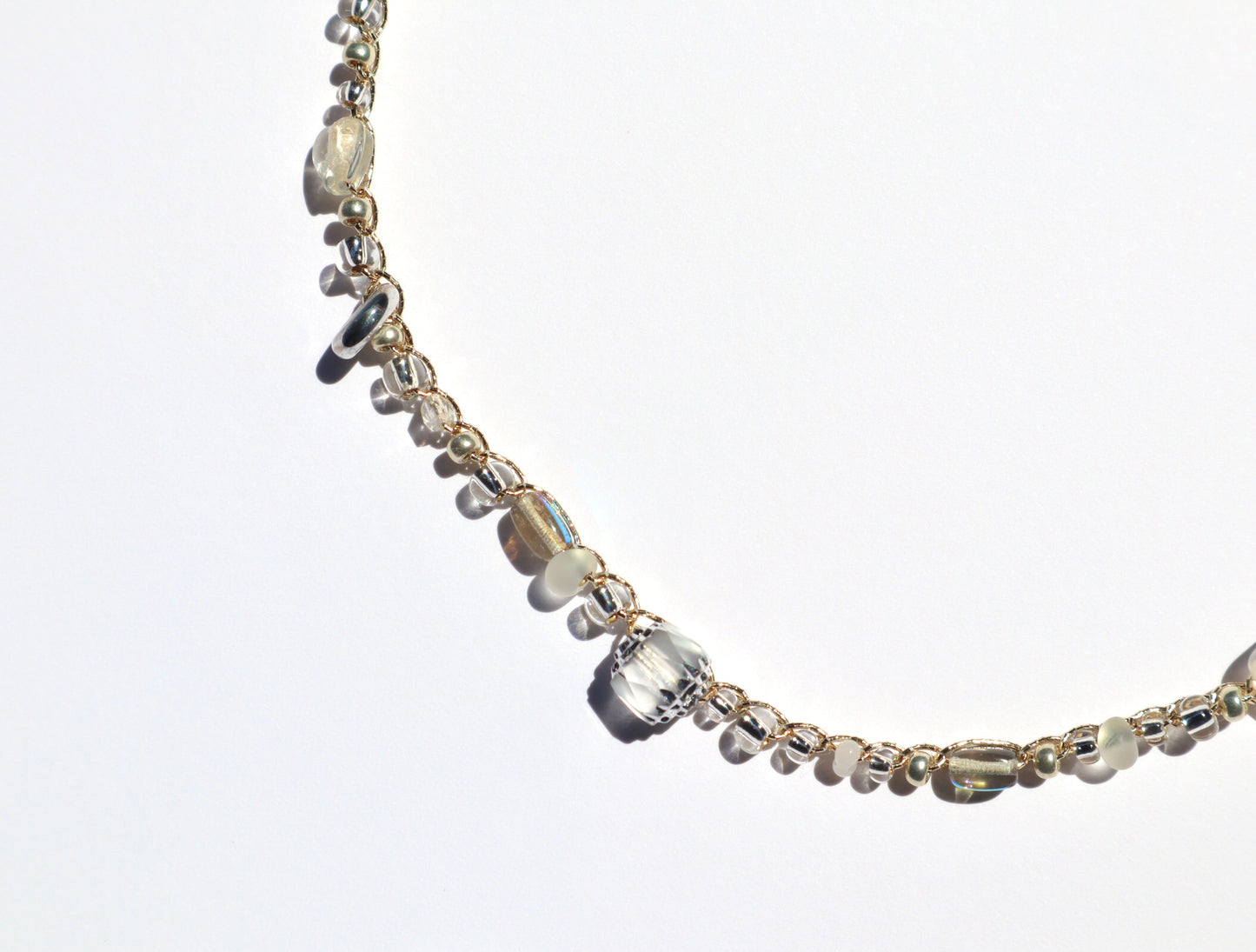 3way糸編みチョーカー - Clear Silver -