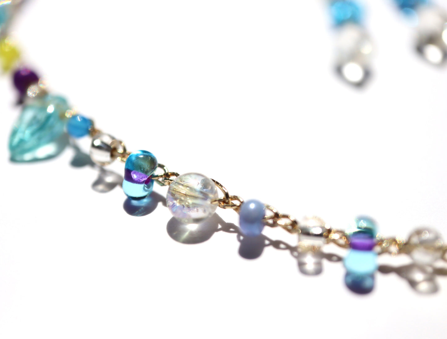 4way ネックレス (skyblue×clear)