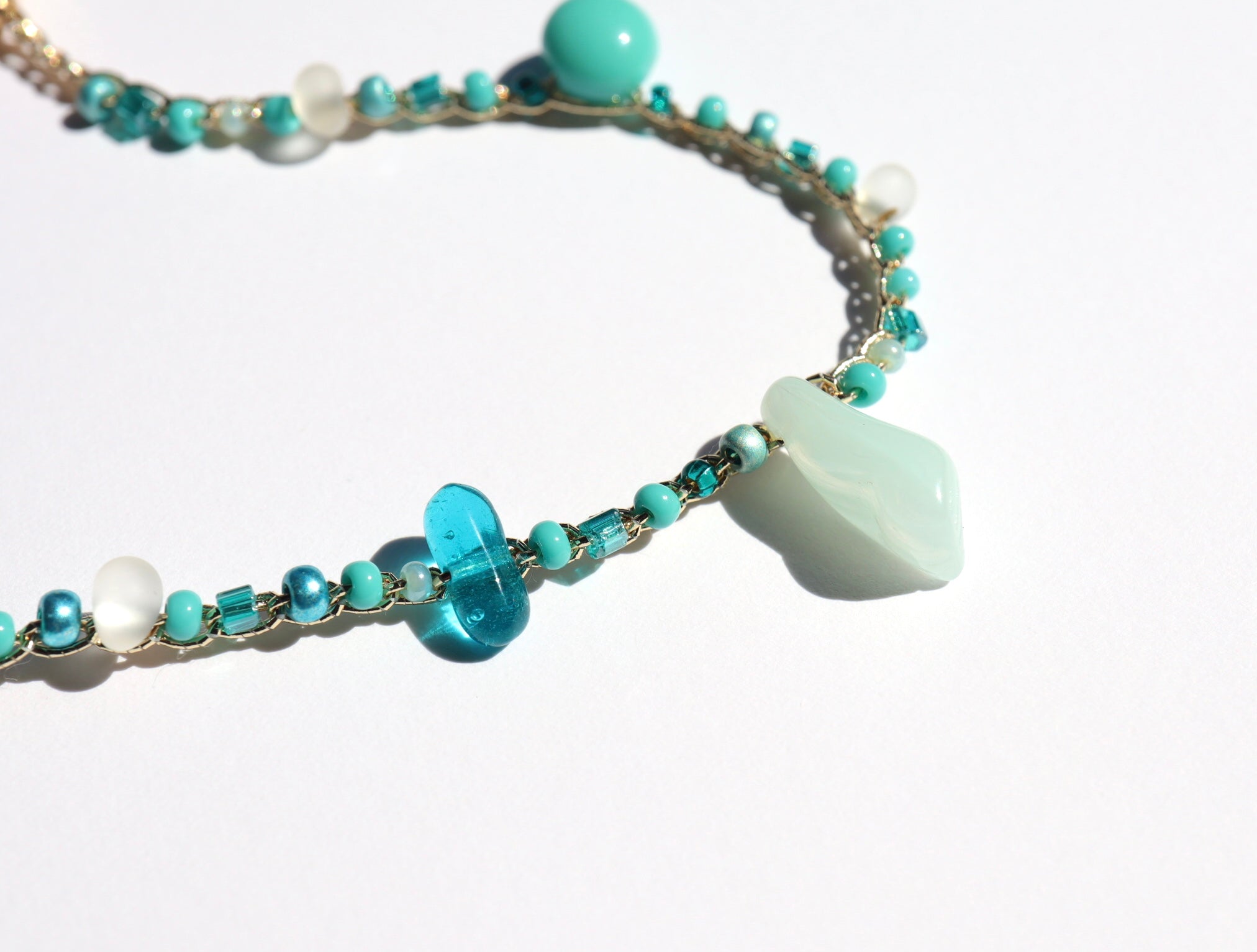 3way糸編みチョーカー - turquoise- – Ayse.accessory
