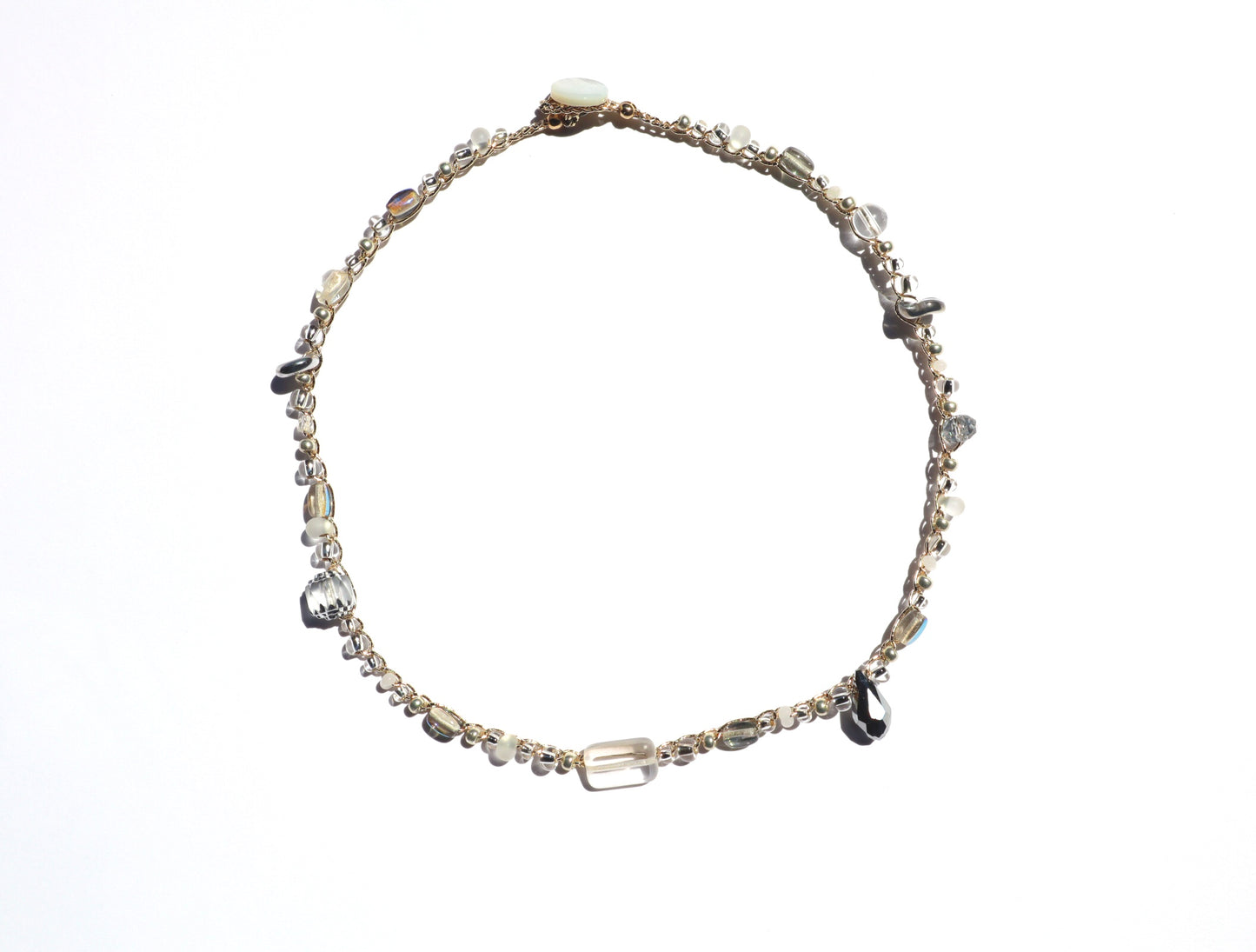 3way糸編みチョーカー - Clear Silver -
