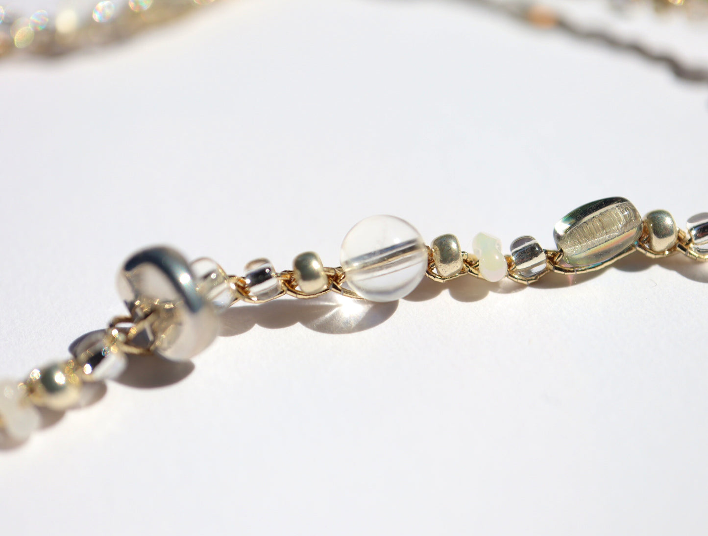 3way糸編みチョーカー - Clear Silver -