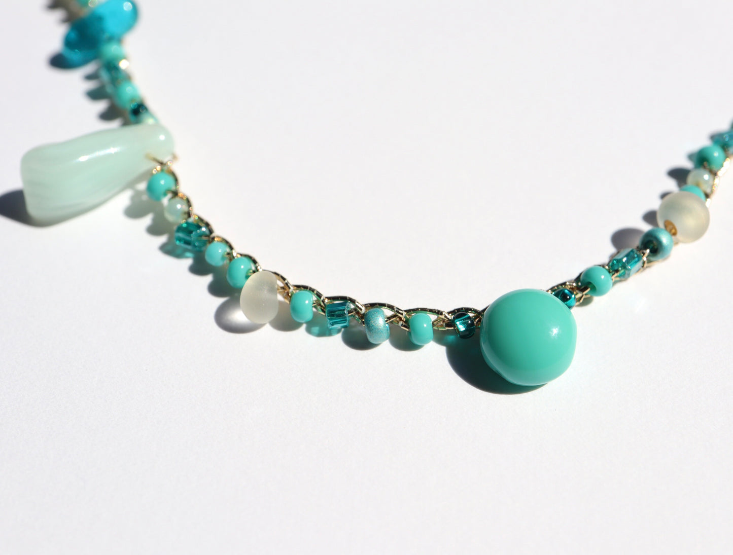 3way糸編みチョーカー - turquoise-