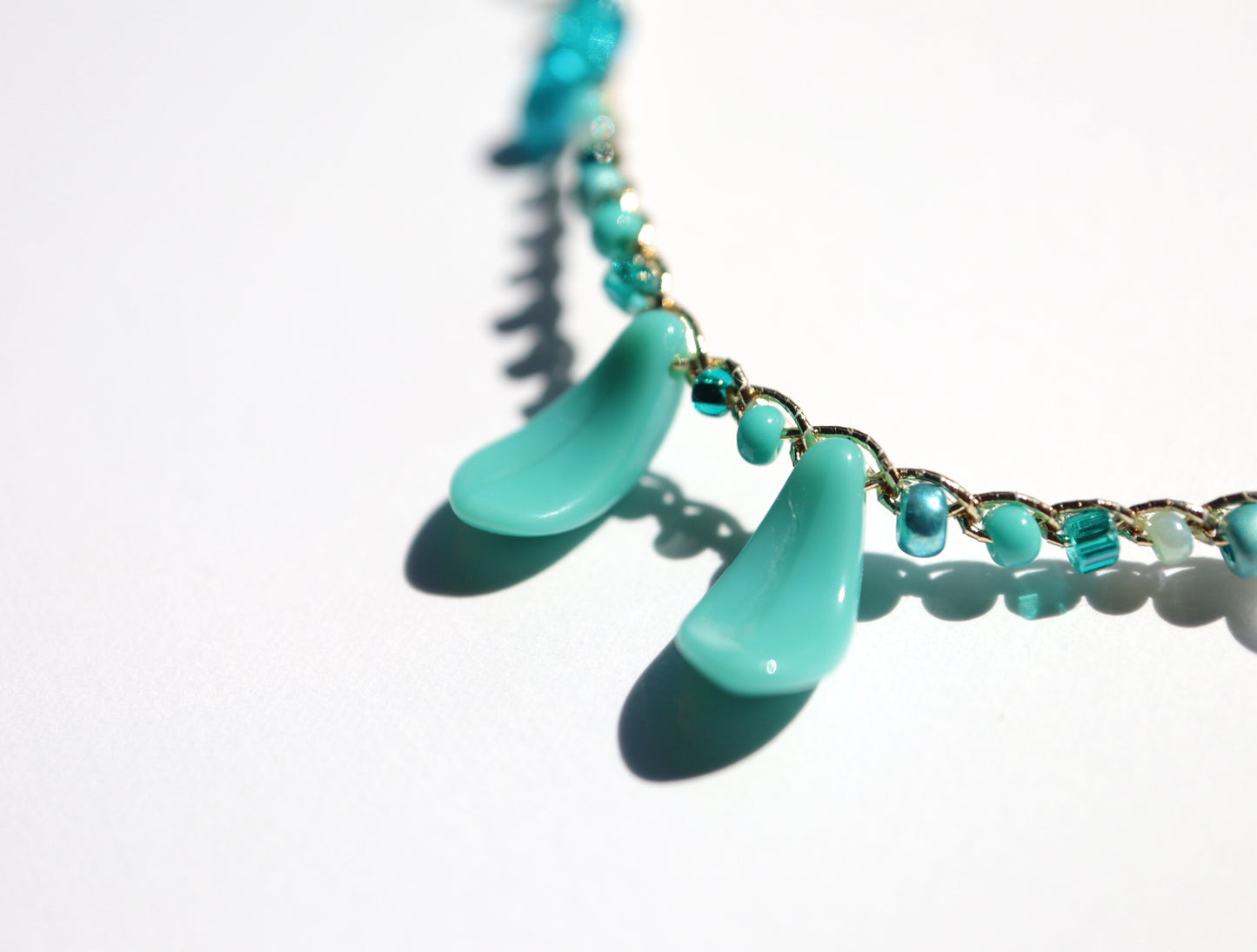 3way糸編みチョーカー - turquoise-