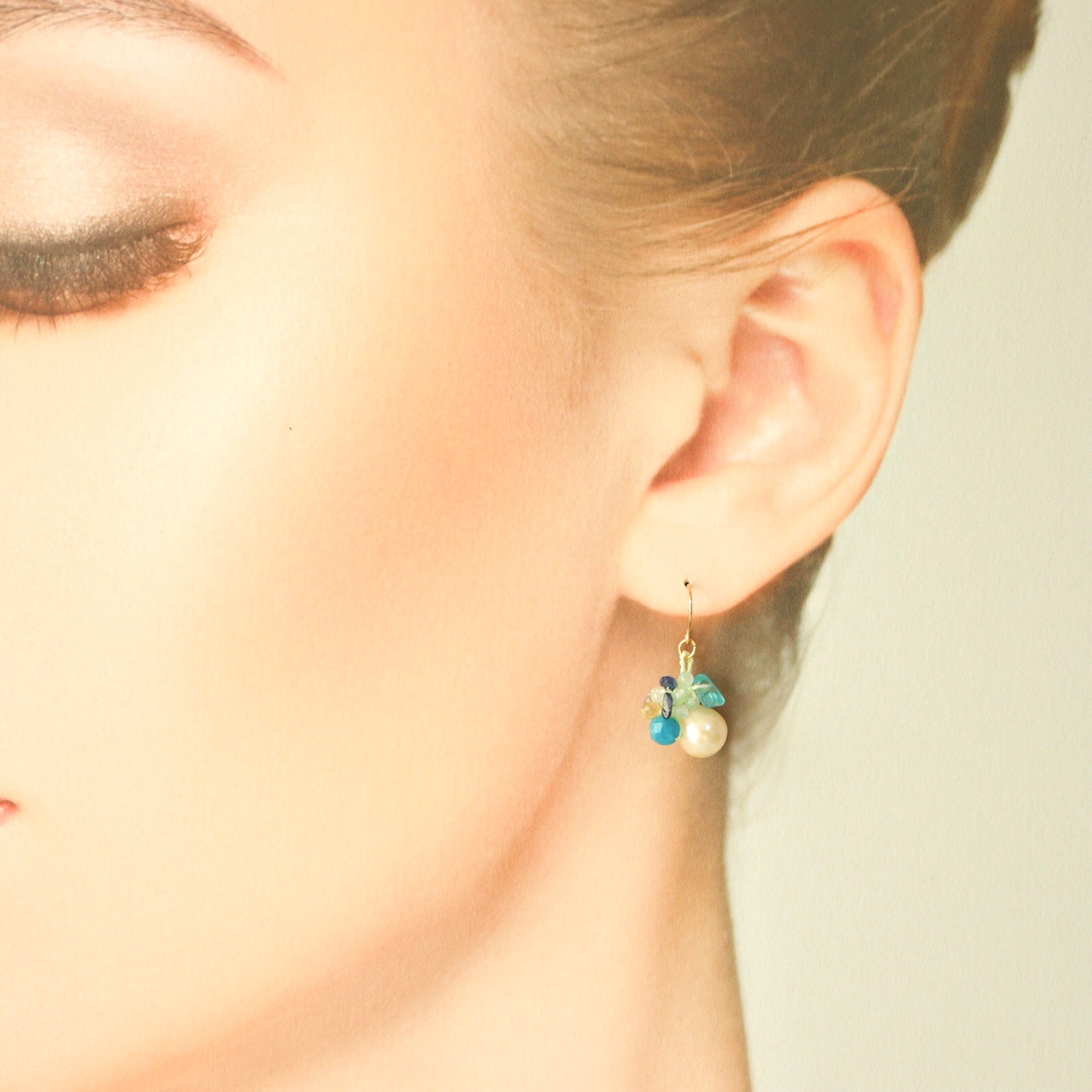 つぶつぶパールピアス(turquoise)