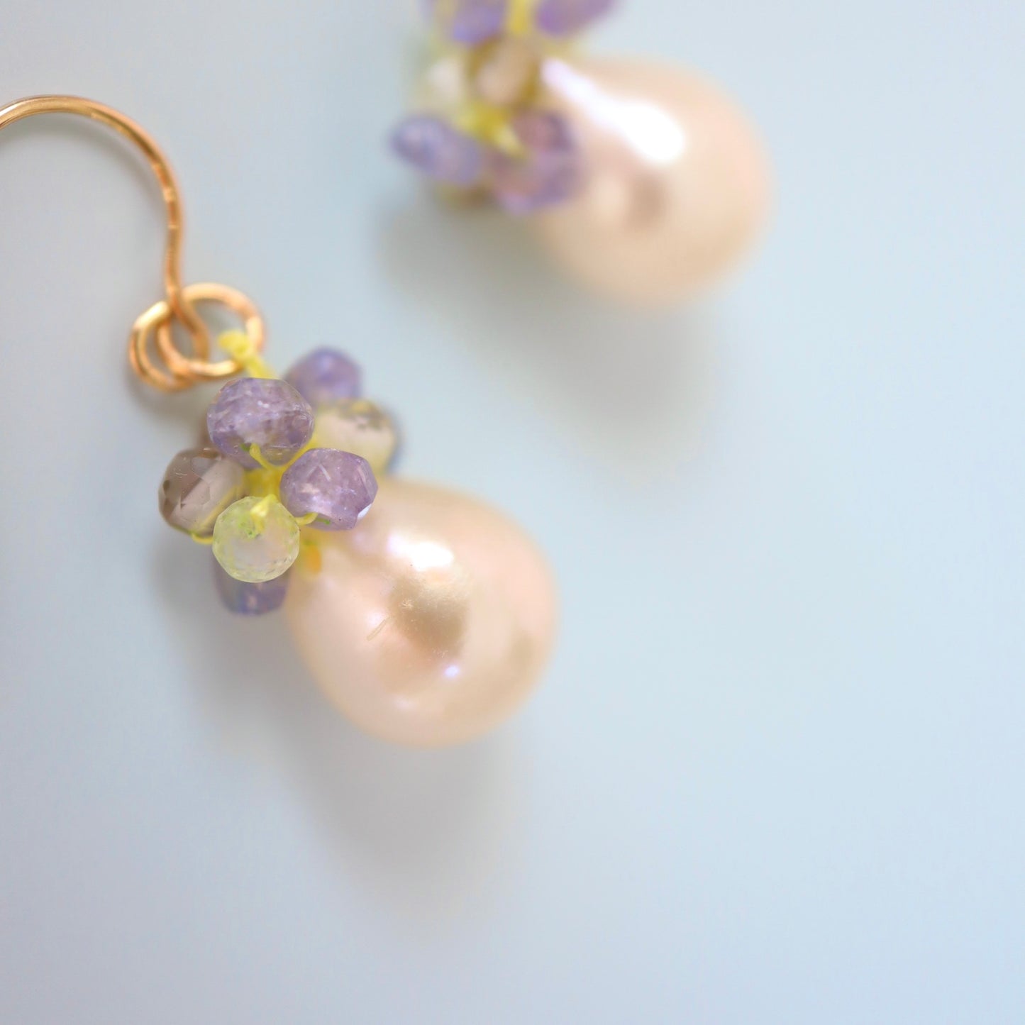 つぶつぶパールピアス(blu)