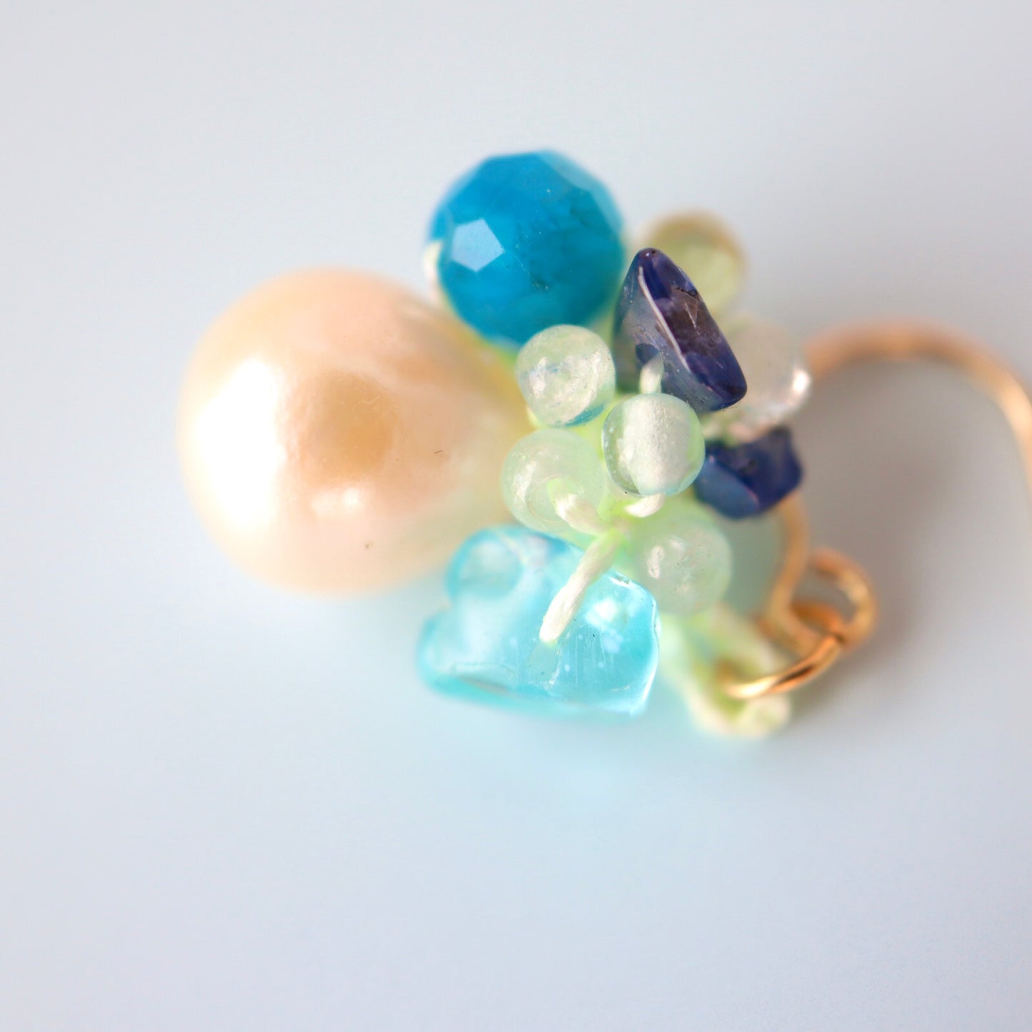 つぶつぶパールピアス(turquoise)
