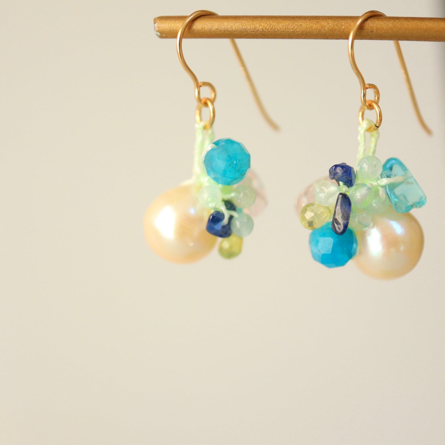 つぶつぶパールピアス(turquoise)