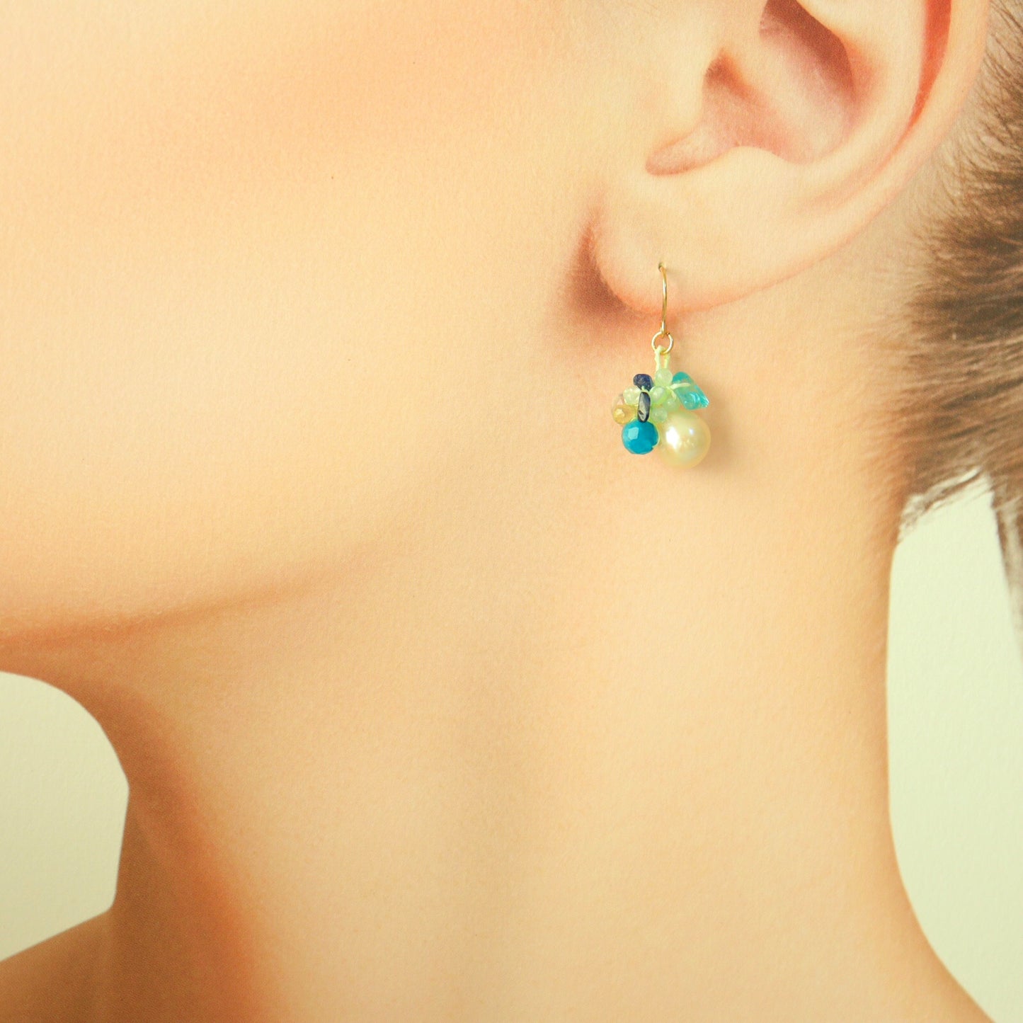 つぶつぶパールピアス(turquoise)