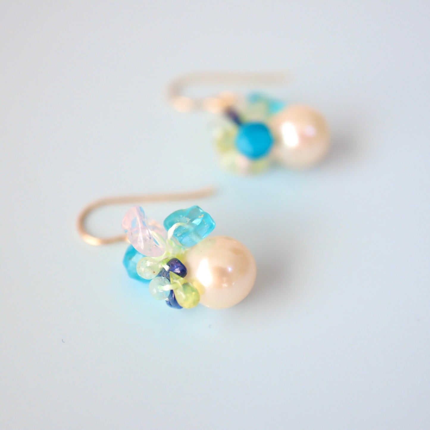 つぶつぶパールピアス(turquoise)