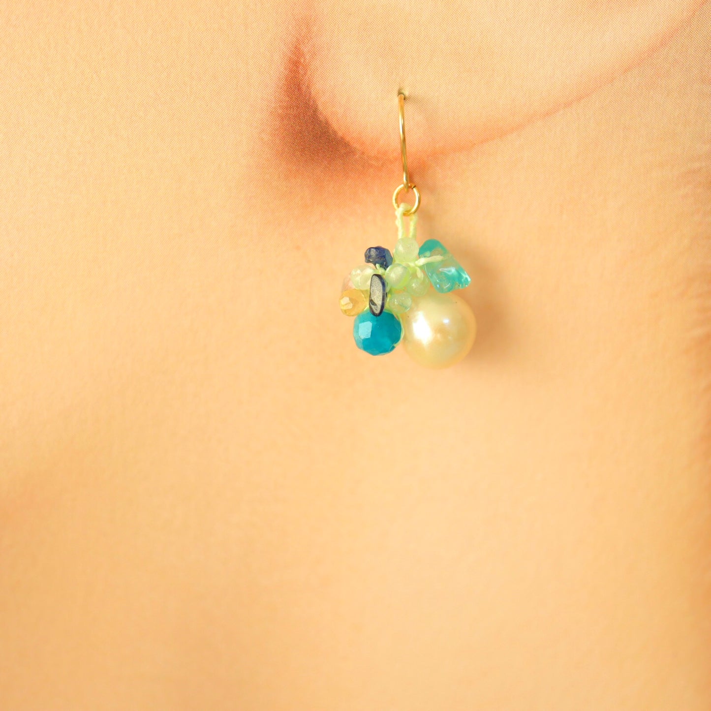つぶつぶパールピアス(turquoise)